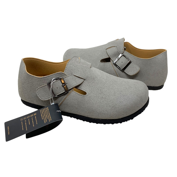NEW Torotto Sz EU 39 US 8-8.5 Vegan Suede Cork Footbed Clogs Loafers Scuffs NIB - Picture 1 of 13